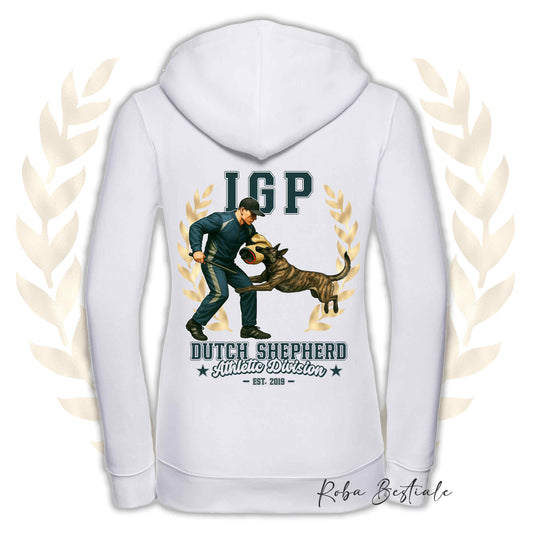 Felpa IGP ATTACK - PASTORE OLANDESE a Pelo Corto - Con Cappuccio e Full Zip, Uomo o Donna, in tanti colori - dalla XS alla 5XL