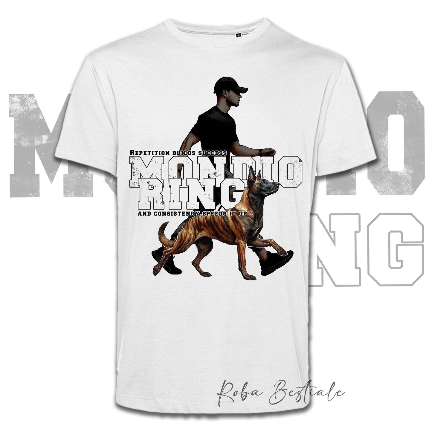 T-Shirt MONDIORING5 - PASTORE OLANDESE a Pelo Corto + UOMO - Bianca, Uomo o Donna - dalla XS alla 5XL