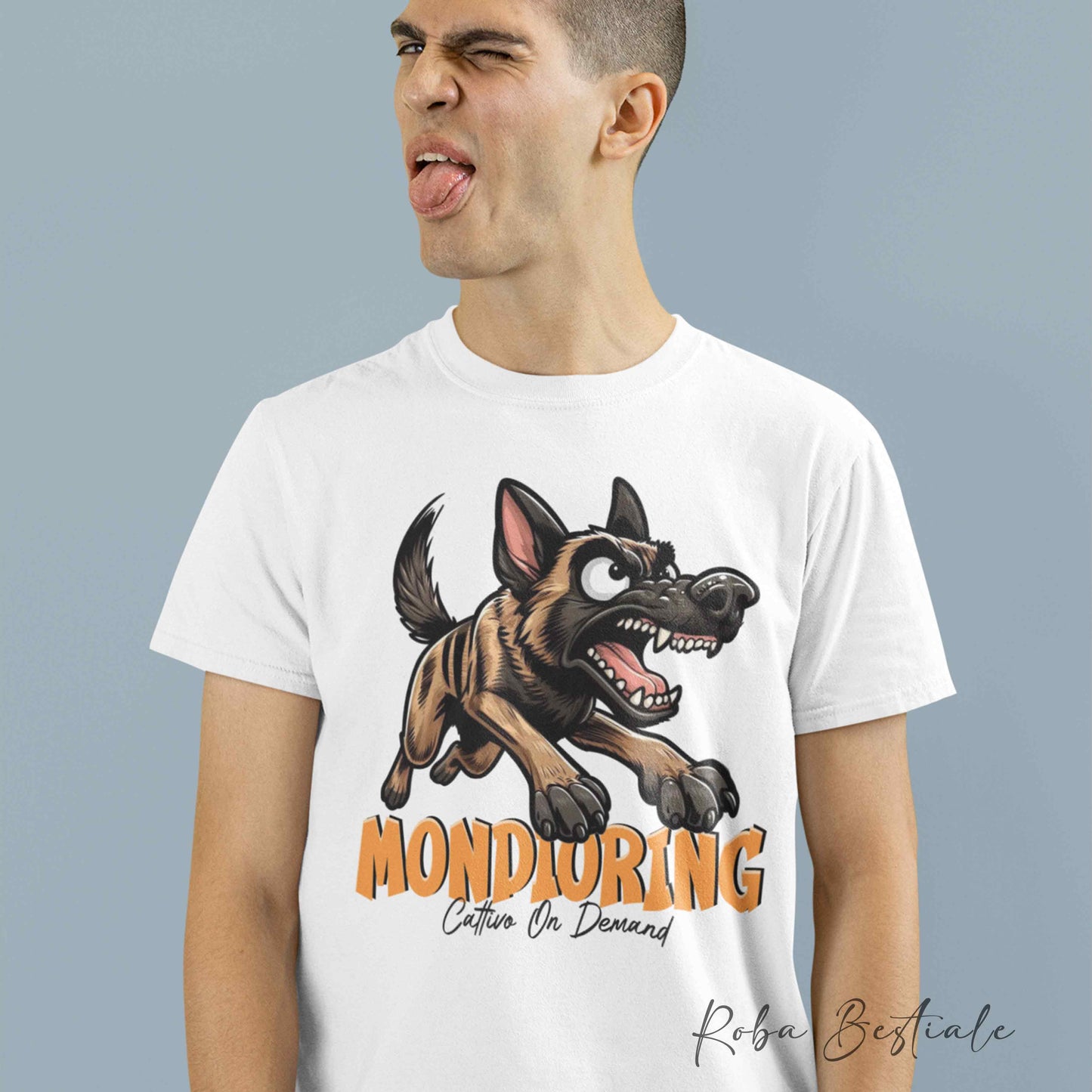 T-Shirt BONKERS - MONDIORING - PASTORE OLANDESE a Pelo Corto - Uomo o Donna - dalla XS alla 5XL