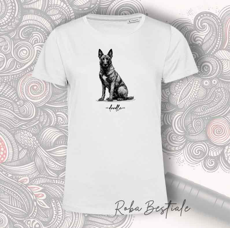 T-Shirt DOODLE - PASTORE OLANDESE a Pelo Corto