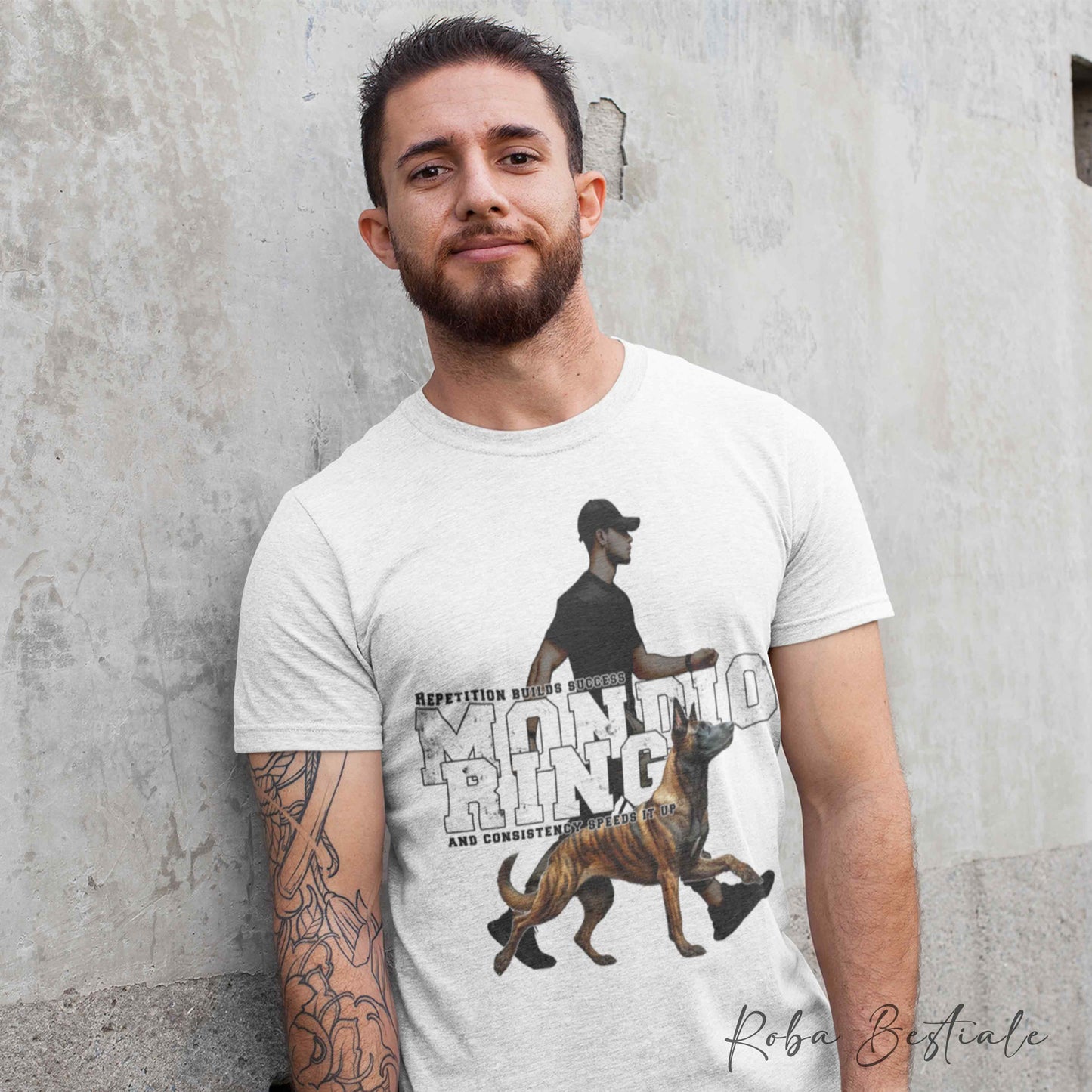 T-Shirt MONDIORING5 - PASTORE OLANDESE a Pelo Corto + UOMO - Bianca, Uomo o Donna - dalla XS alla 5XL
