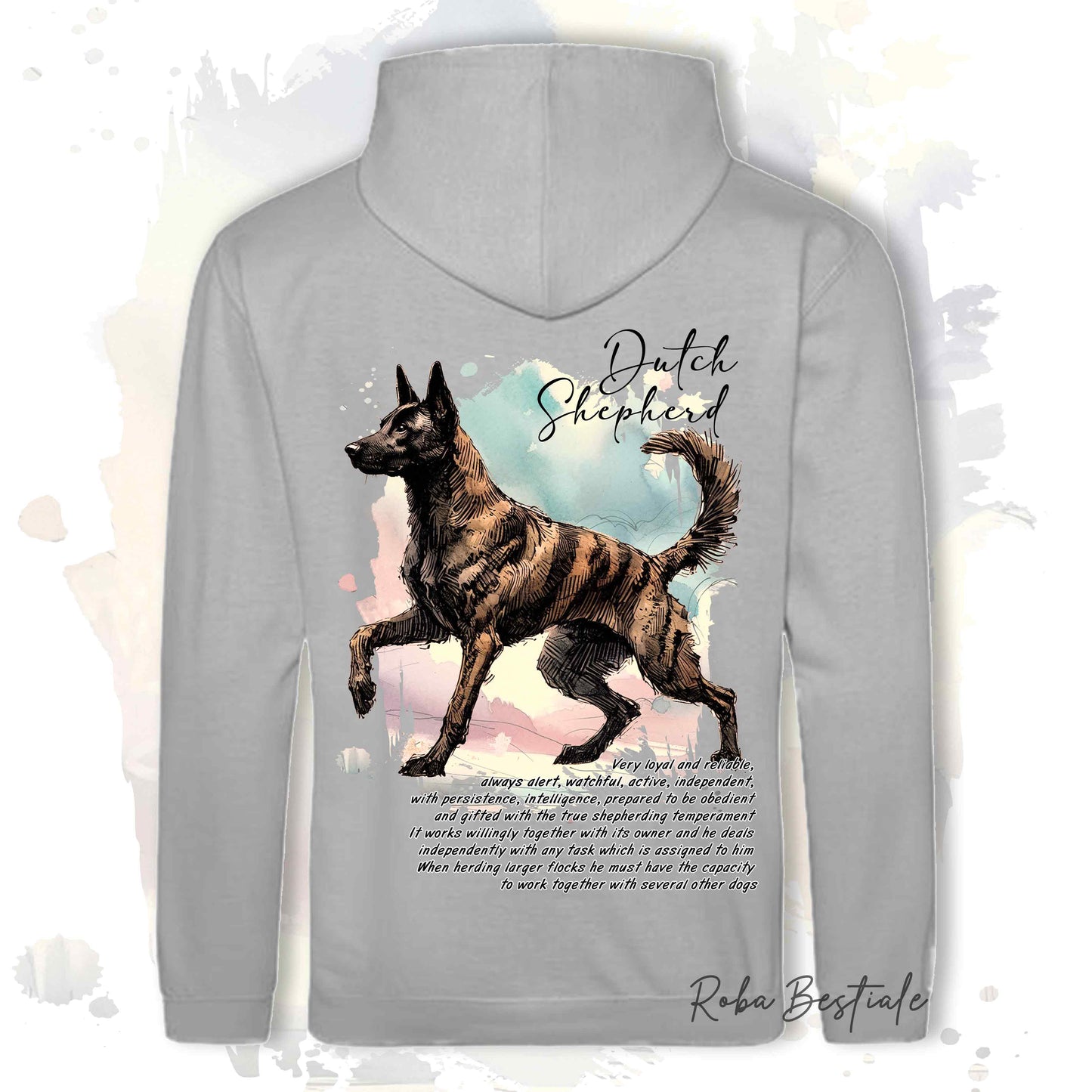 Felpa BEHAVIOR - PASTORE OLANDESE a Pelo Corto - Cappuccio e Tasconi, Unisex, in tanti colori - dalla XS alla 5XL