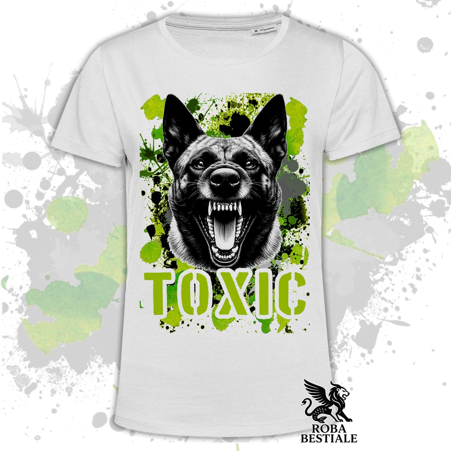T-Shirt TOXIC - PASTORE OLANDESE a Pelo Corto - Bianca o Beige, da Uomo o da Donna - dalla XS alla 5XL