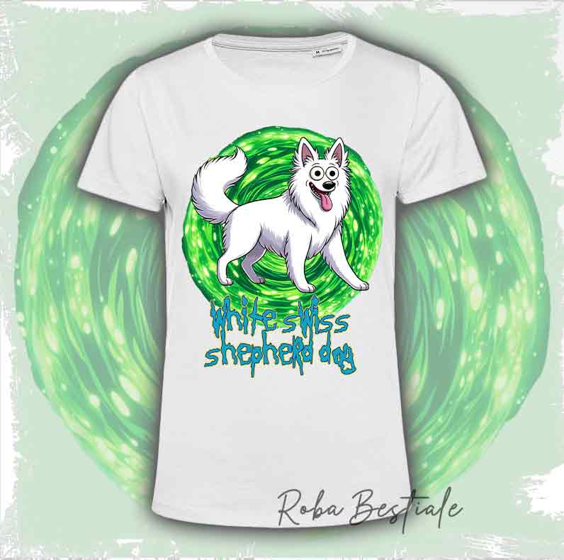 T-Shirt RICK & MORTY - PASTORE SVIZZERO BIANCO