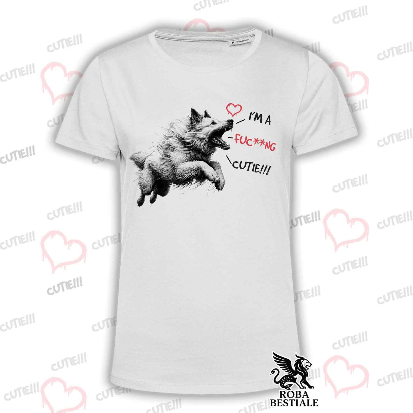 I'M A FUC**NG CUTIE T-Shirt - WHITE SWISS SHEPHERD