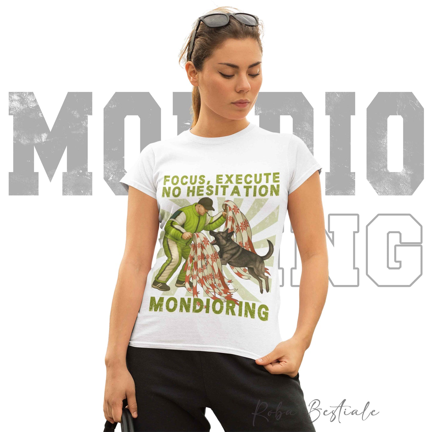 T-Shirt MONDIORING4 - PASTORE TEDESCO da Lavoro "Grigione" - Uomo o Donna - dalla XS alla 5XL