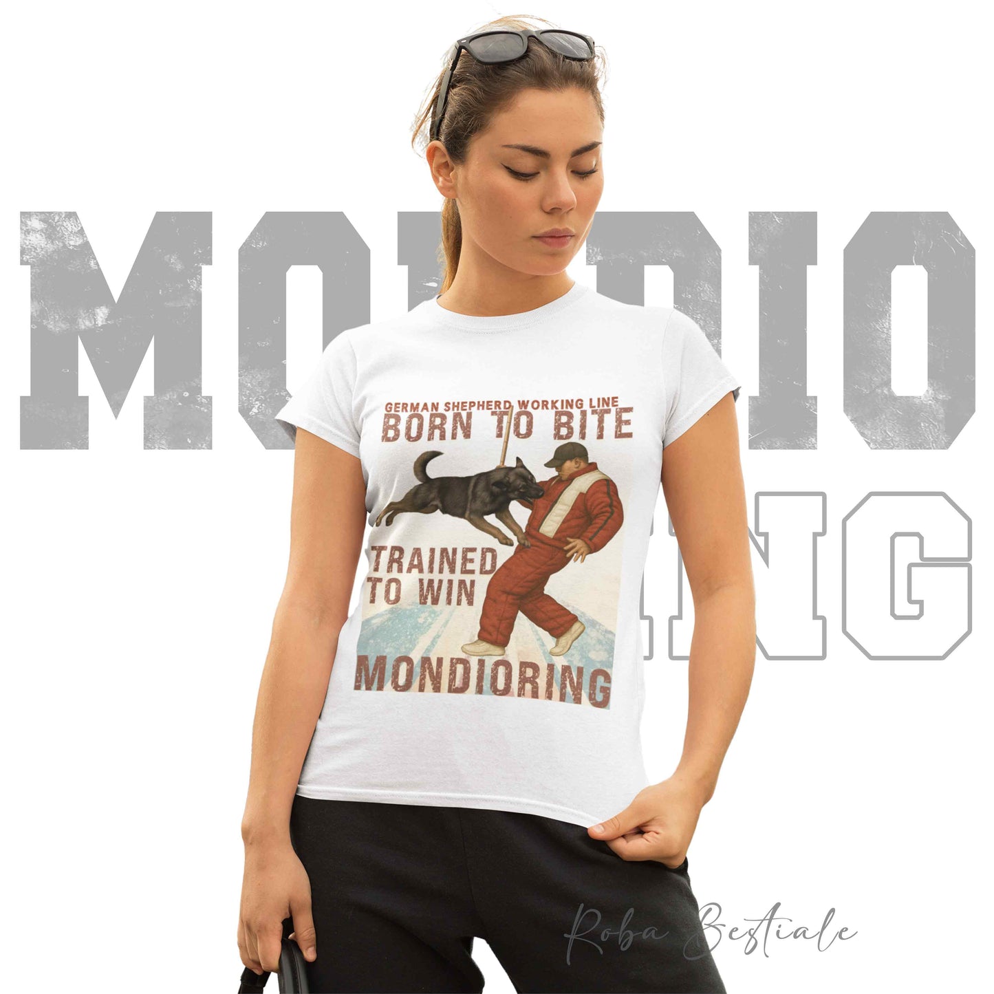 T-Shirt MONDIORING1 - PASTORE TEDESCO da Lavoro "Grigione" - Uomo o Donna - dalla XS alla 5XL