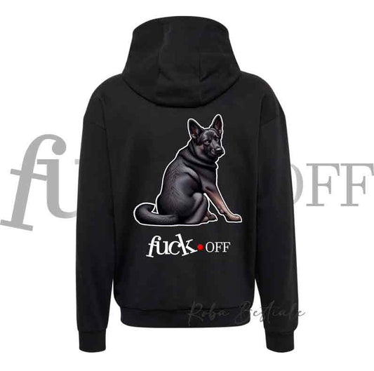 Felpa FU**K OFF - PASTORE TEDESCO Da Lavoro "Grigione" - Unisex - Nera o Grigia - dalla XS alla 3XL