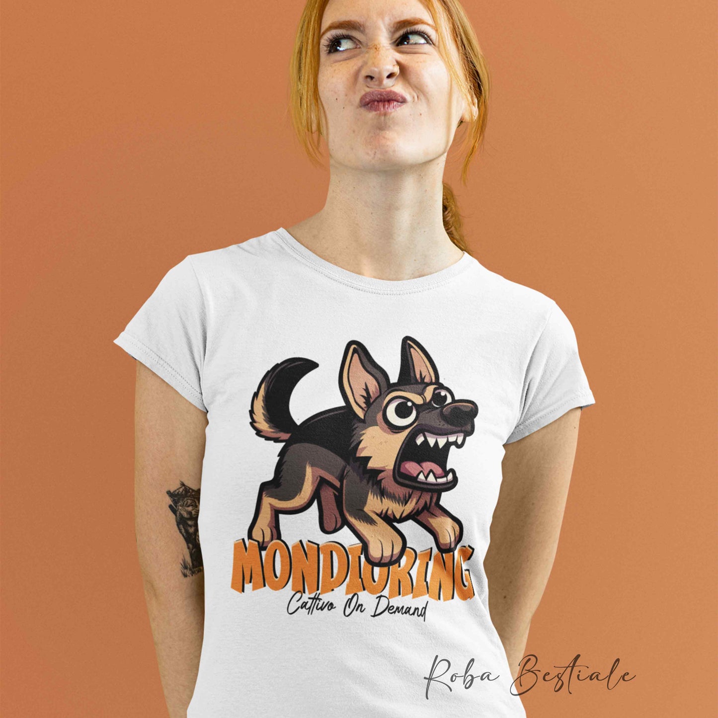 T-Shirt BONKERS - MONDIORING - PASTORE TEDESCO da Lavoro "Grigione" - Uomo o Donna - dalla XS alla 5XL