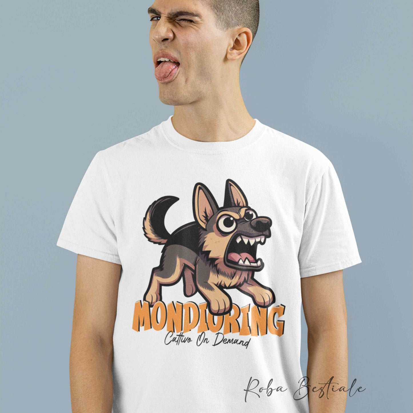 T-Shirt BONKERS - MONDIORING - PASTORE TEDESCO da Lavoro "Grigione" - Uomo o Donna - dalla XS alla 5XL