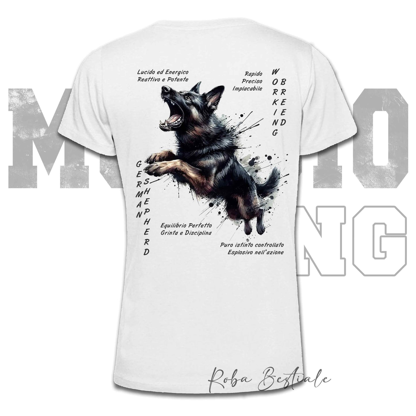 T-Shirt MONDIORING6 - PASTORE TEDESCO da Lavoro "Grigione" - Uomo o Donna - dalla XS alla 5XL