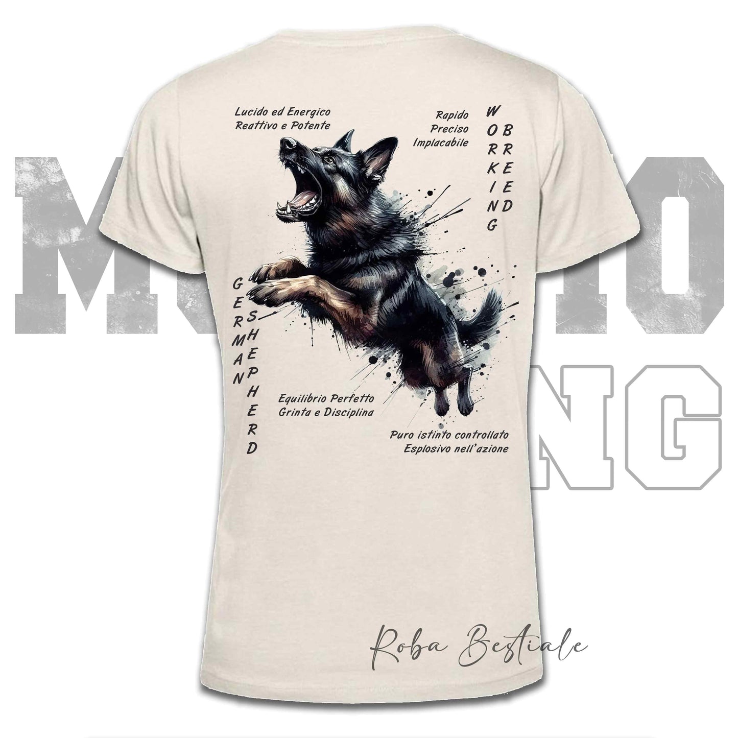 T-Shirt MONDIORING6 - PASTORE TEDESCO da Lavoro "Grigione" - Uomo o Donna - dalla XS alla 5XL