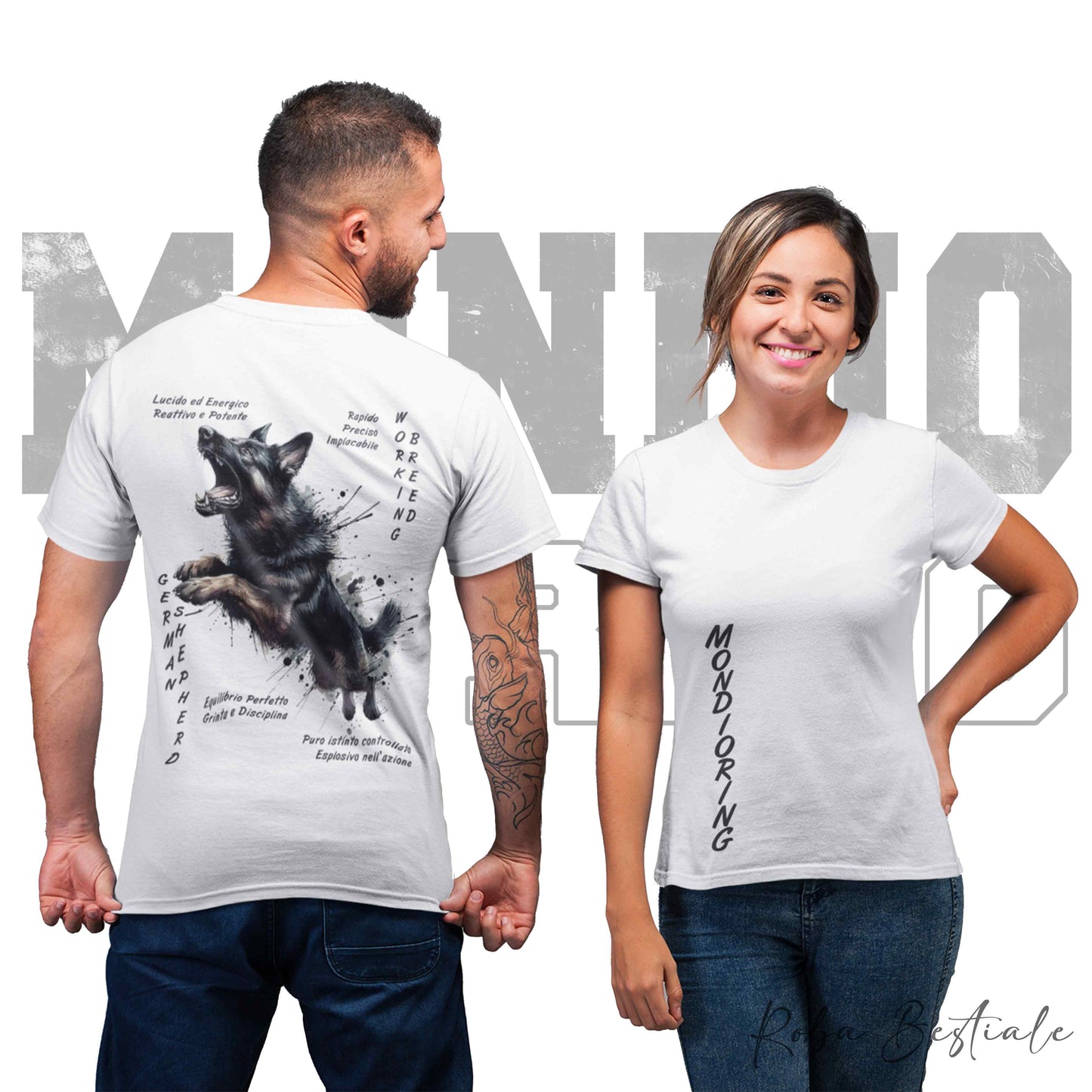 T-Shirt MONDIORING6 - PASTORE TEDESCO da Lavoro "Grigione" - Uomo o Donna - dalla XS alla 5XL