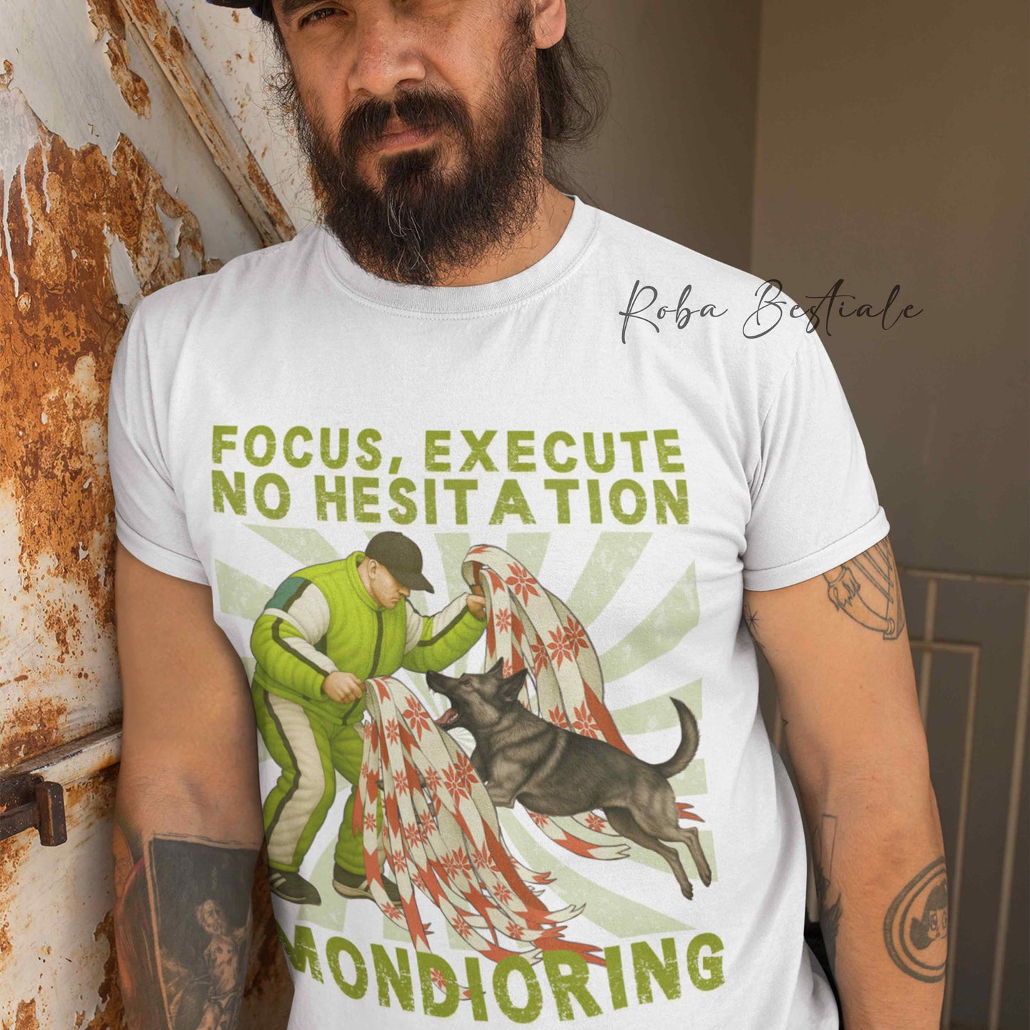 T-Shirt MONDIORING4 - PASTORE TEDESCO da Lavoro "Grigione" - Uomo o Donna - dalla XS alla 5XL