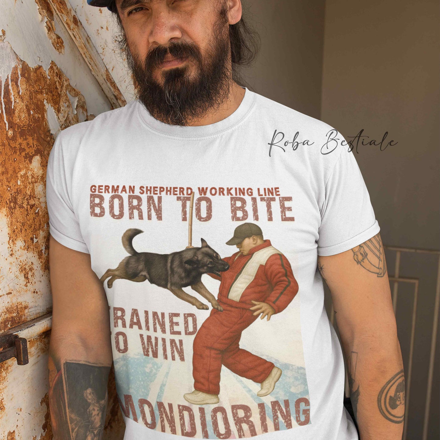 T-Shirt MONDIORING1 - PASTORE TEDESCO da Lavoro "Grigione" - Uomo o Donna - dalla XS alla 5XL