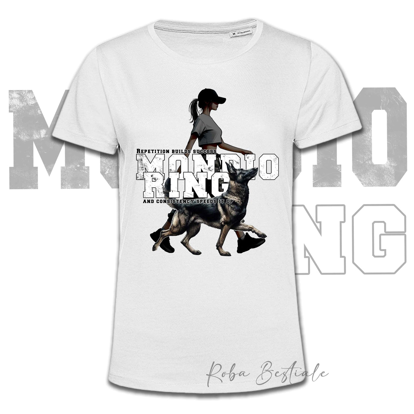 T-Shirt MONDIORING5 - PASTORE TEDESCO "GRIGIONE" + DONNA - Bianca, Uomo o Donna - dalla XS alla 5XL