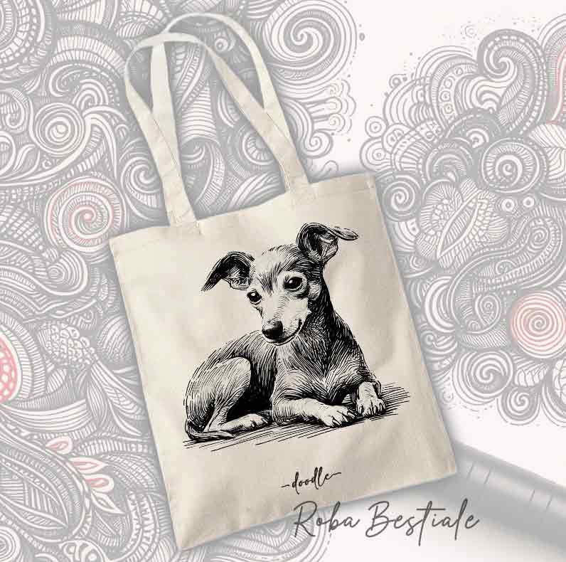 Shopper DOODLE - PICCOLO LEVRIERO ITALIANO