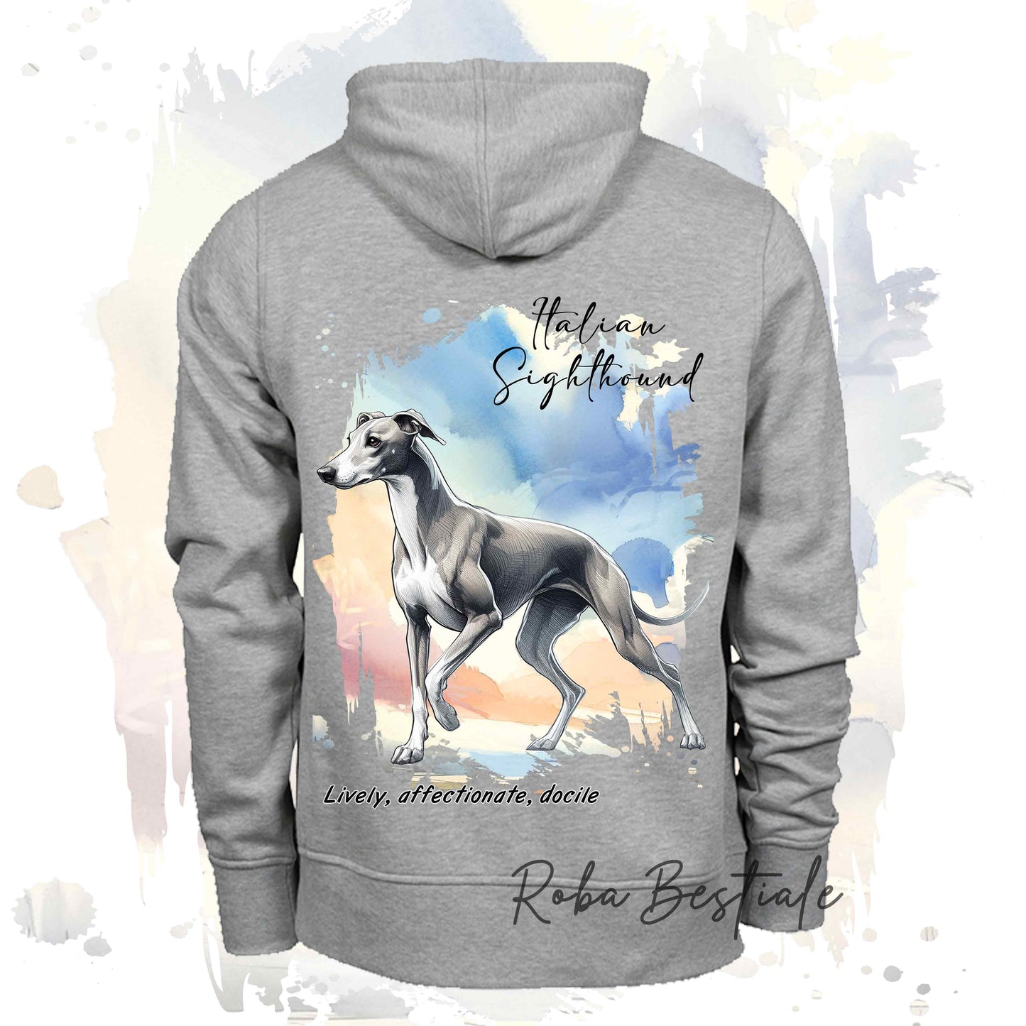 Felpa BEHAVIOR - PICCOLO LEVRIERO ITALIANO Grigio - Standard FCI - Unisex - Grigia - dalla XS alla 3XL