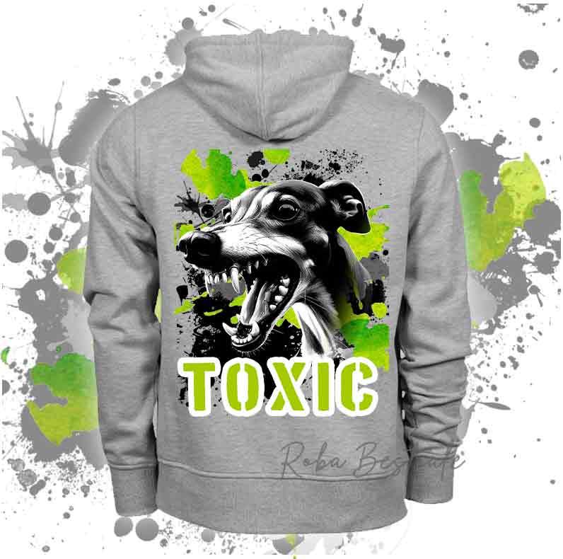 Felpa TOXIC - PICCOLO LEVRIERO ITALIANO - Unisex - Grigia - dalla XS alla 3XL