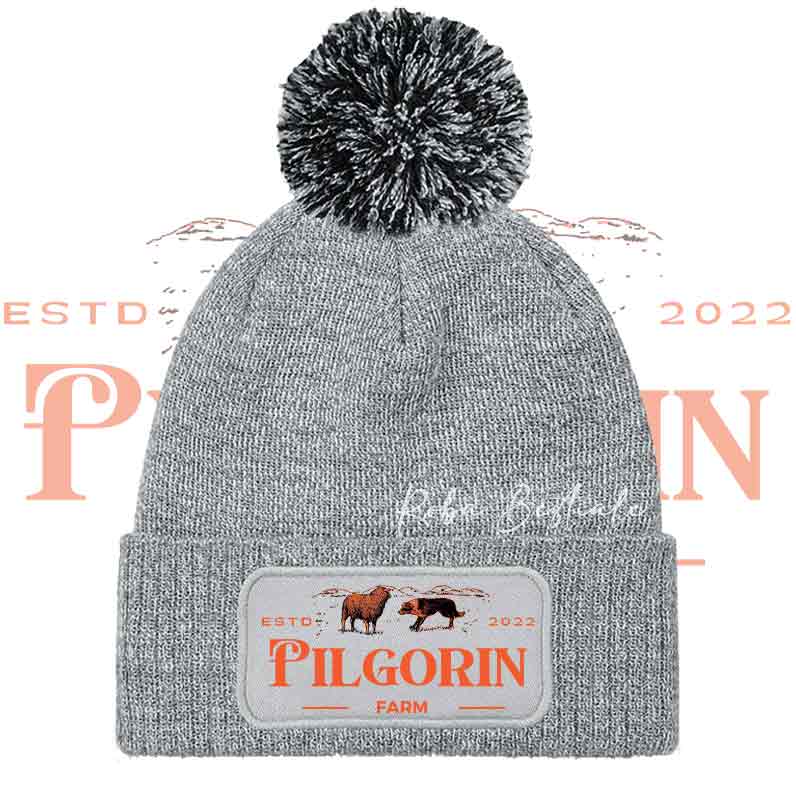 Beanie PILGORIN FARM - Cappellino Invernale con Pon Pon - NERO, BLUE NAVY o GRIGIO