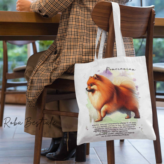 Shopper BEHAVIOR - POMERANIA - SPITZ TEDESCO TOY Arancio - Standard FCI - Diversi colori disponibili, 100% Cotone