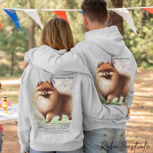 Felpa BEHAVIOR - POMERANIA - SPITZ TEDESCO TOY Marrone - Standard FCI - Unisex - Grigia - dalla XS alla 3XL
