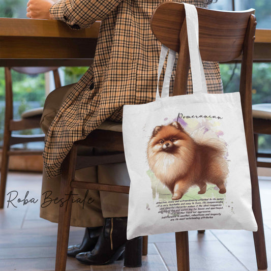 Shopper BEHAVIOR - POMERANIA - SPITZ TEDESCO TOY Marrone - Standard FCI - Diversi colori disponibili, 100% Cotone