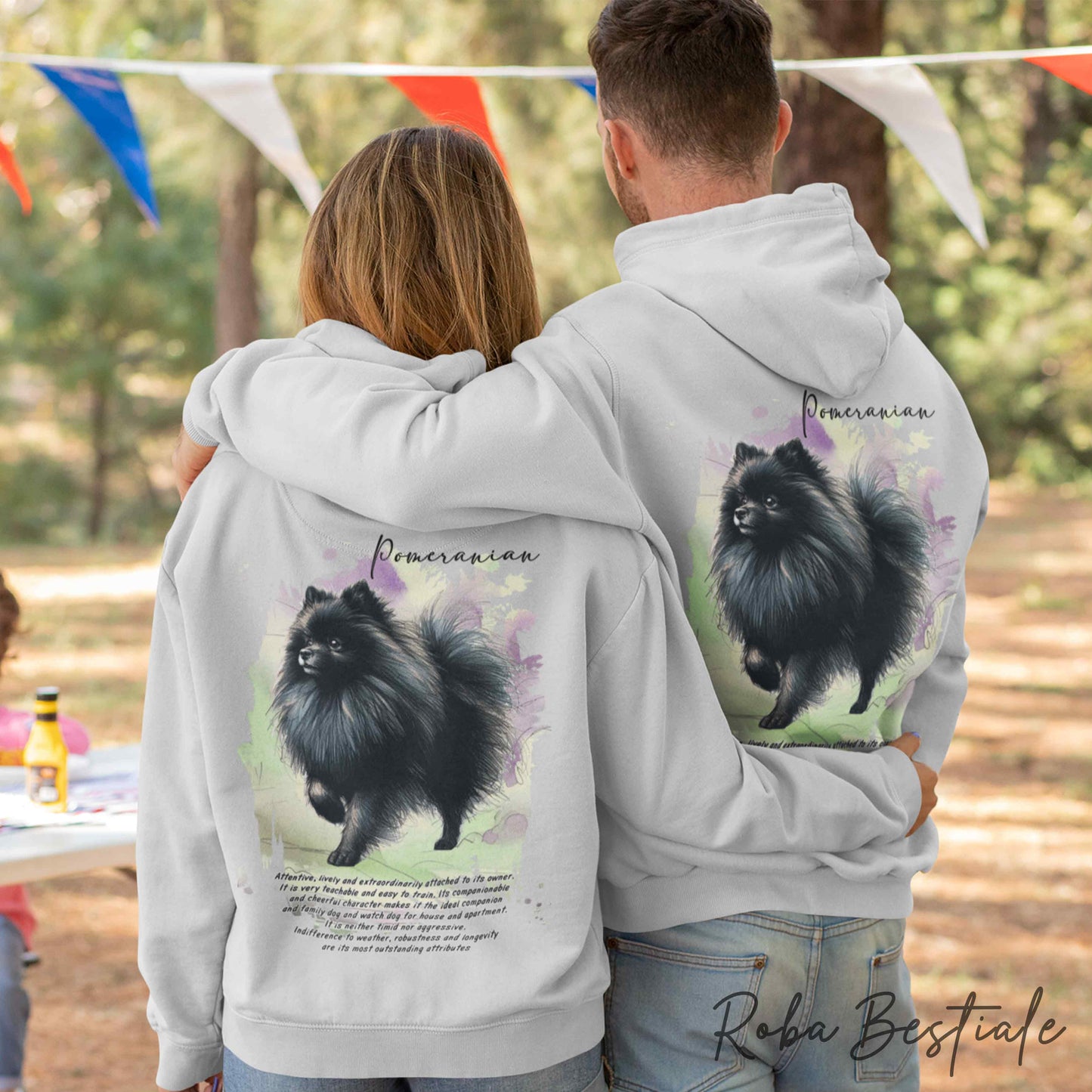 Felpa BEHAVIOR - POMERANIA - SPITZ TEDESCO TOY Nero - Standard FCI - Unisex - Grigia - dalla XS alla 3XL