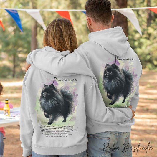 Felpa BEHAVIOR - POMERANIA - SPITZ TEDESCO TOY Nero - Standard FCI - Unisex - Grigia - dalla XS alla 3XL