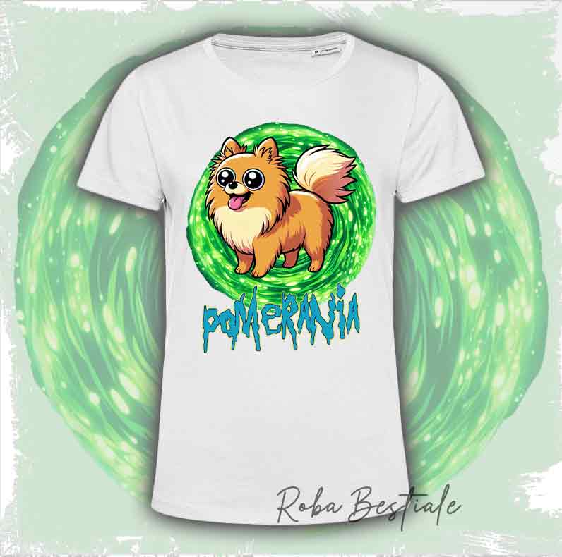 T-Shirt RICK & MORTY - POMERANIA - SPITZ NANO Arancio