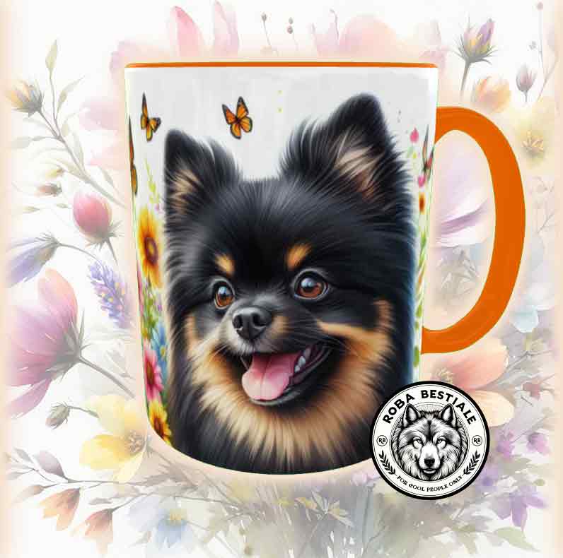 SPRING LOVE Mug - POMERANIA Black & Tan