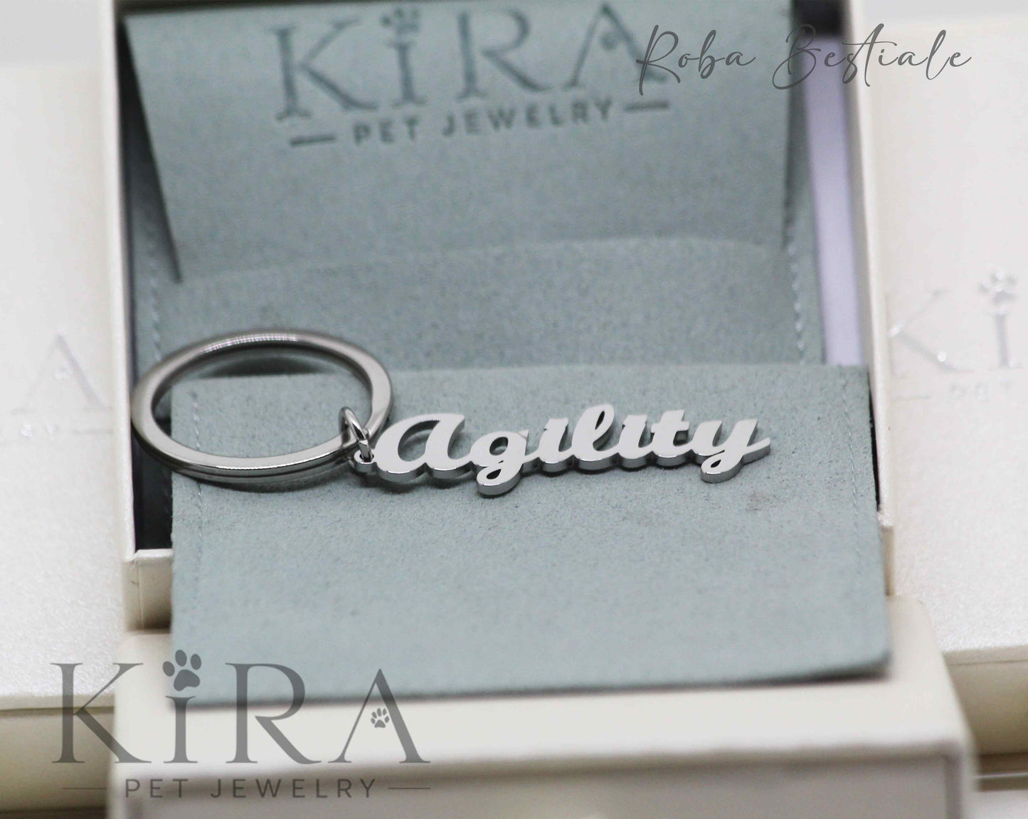 Portachiavi KIRA PET JEWERLY - AGILITY - In Acciaio Inox color SILVER