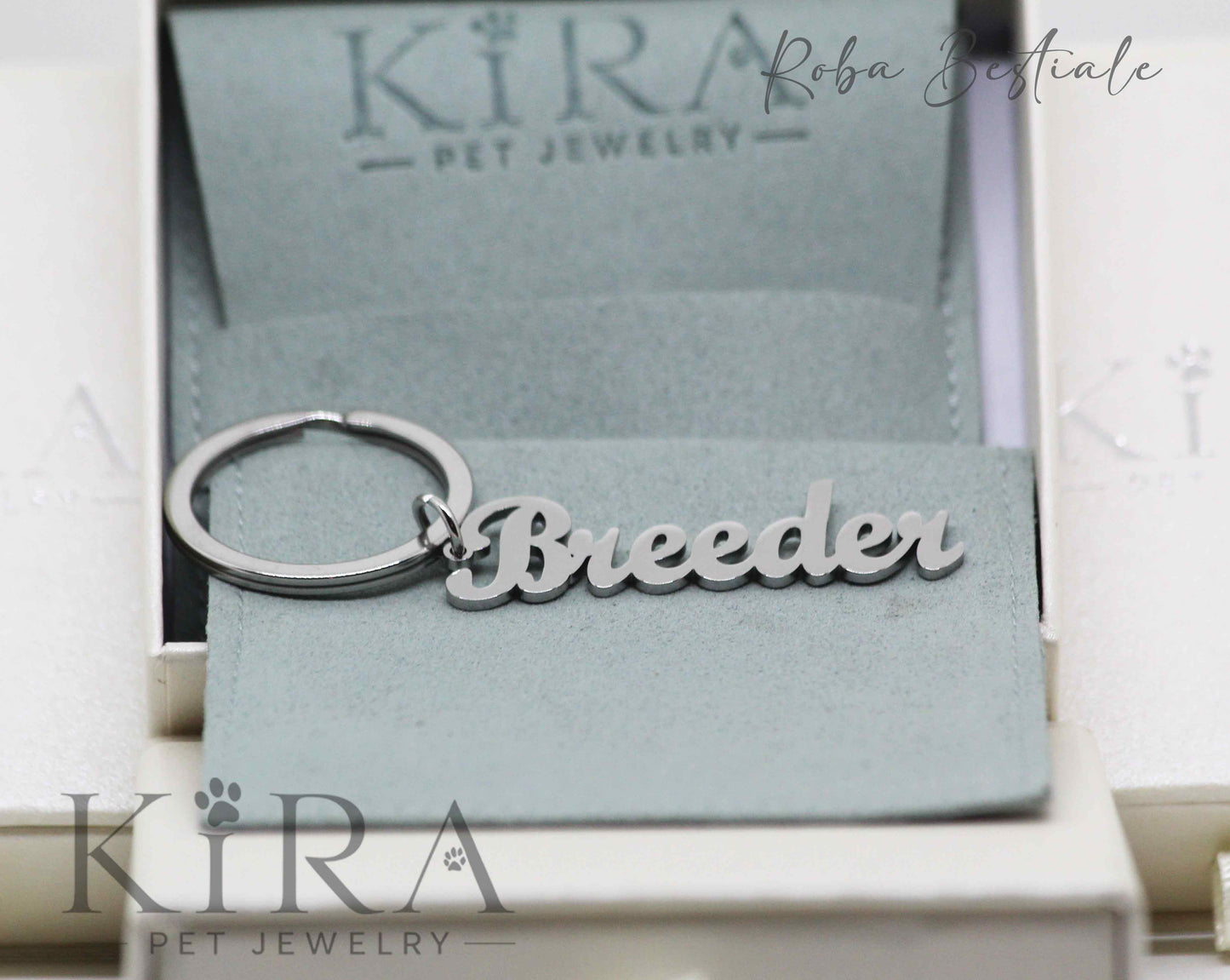 Portachiavi KIRA PET JEWERLY - BREEDER - In Acciaio Inox color SILVER