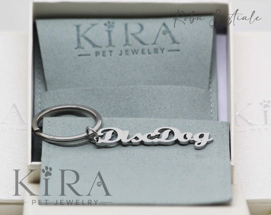 Portachiavi KIRA PET JEWERLY - DISC DOG - In Acciaio Inox color SILVER