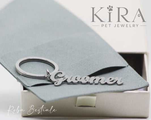 Portachiavi KIRA PET JEWERLY - GROOMER - In Acciaio Inox color SILVER