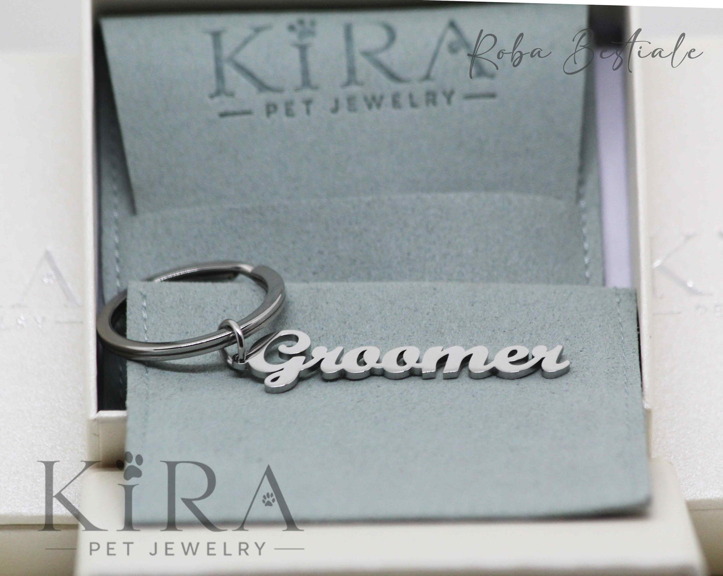 Portachiavi KIRA PET JEWERLY - GROOMER - In Acciaio Inox color SILVER