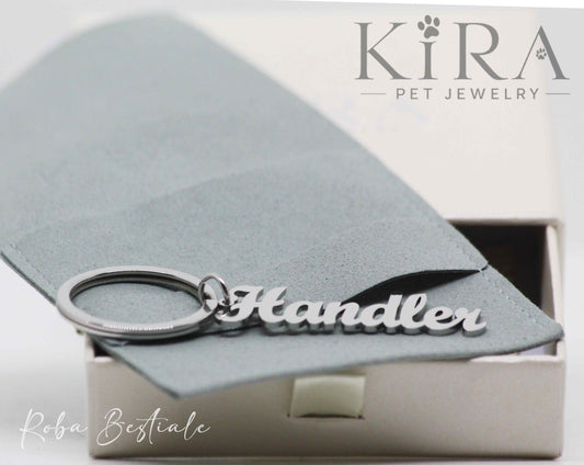 Portachiavi KIRA PET JEWERLY - HANDLER - In Acciaio Inox color SILVER