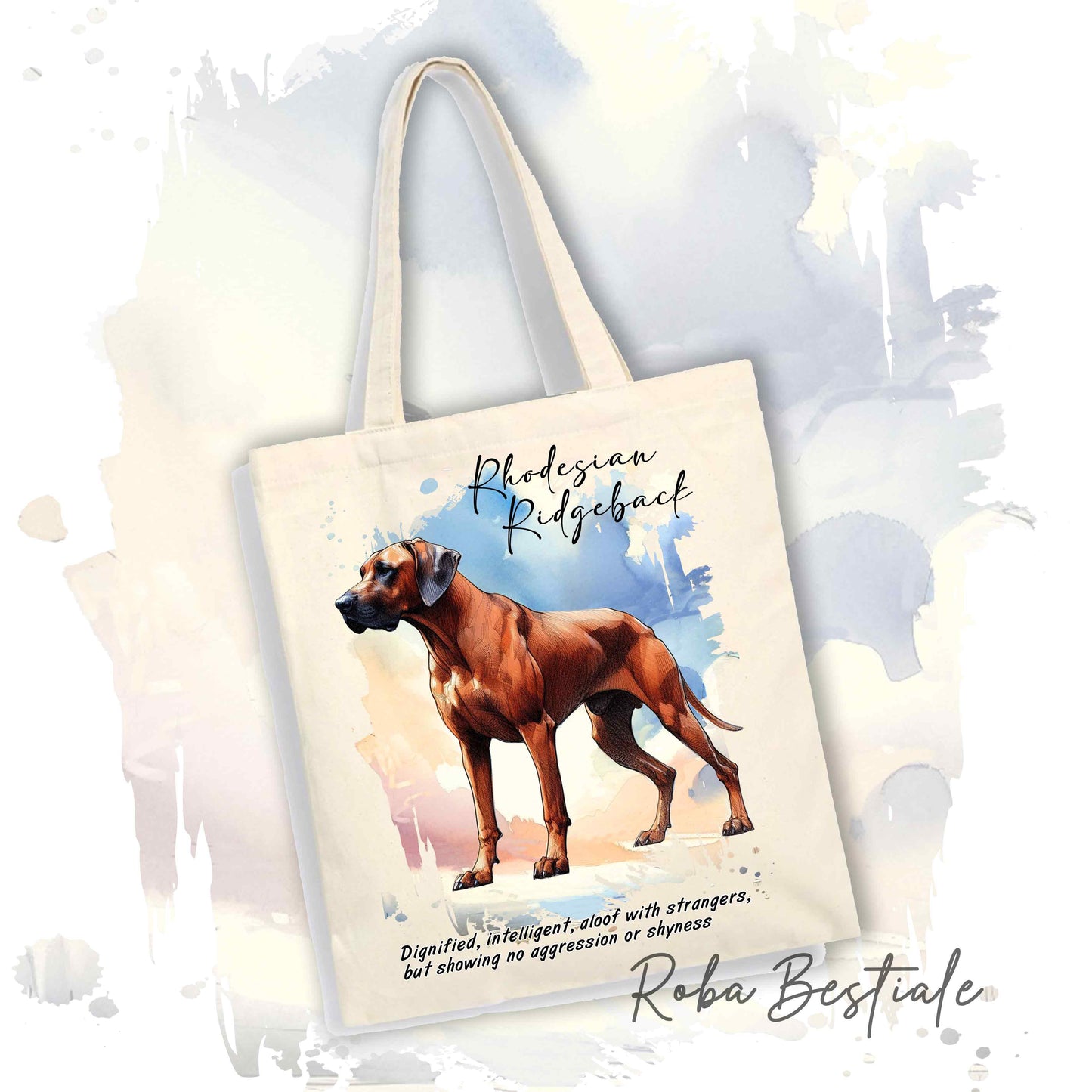 Shopper BEHAVIOR - RHODESIAN RIDGEBACK - Standard FCI - Diversi colori disponibili, 100% Cotone