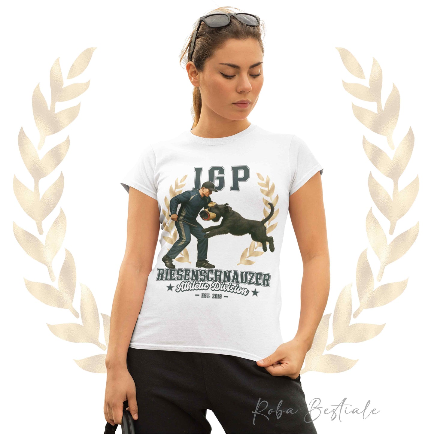 T-Shirt IGP STAR - RIESENSCHNAUZER Nero - Uomo o Donna - dalla XS alla 5XL