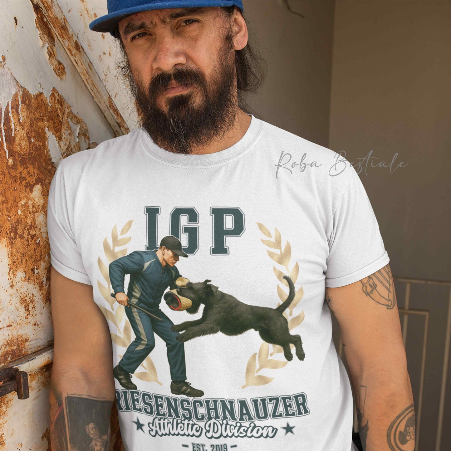 T-Shirt IGP STAR - RIESENSCHNAUZER Nero - Uomo o Donna - dalla XS alla 5XL