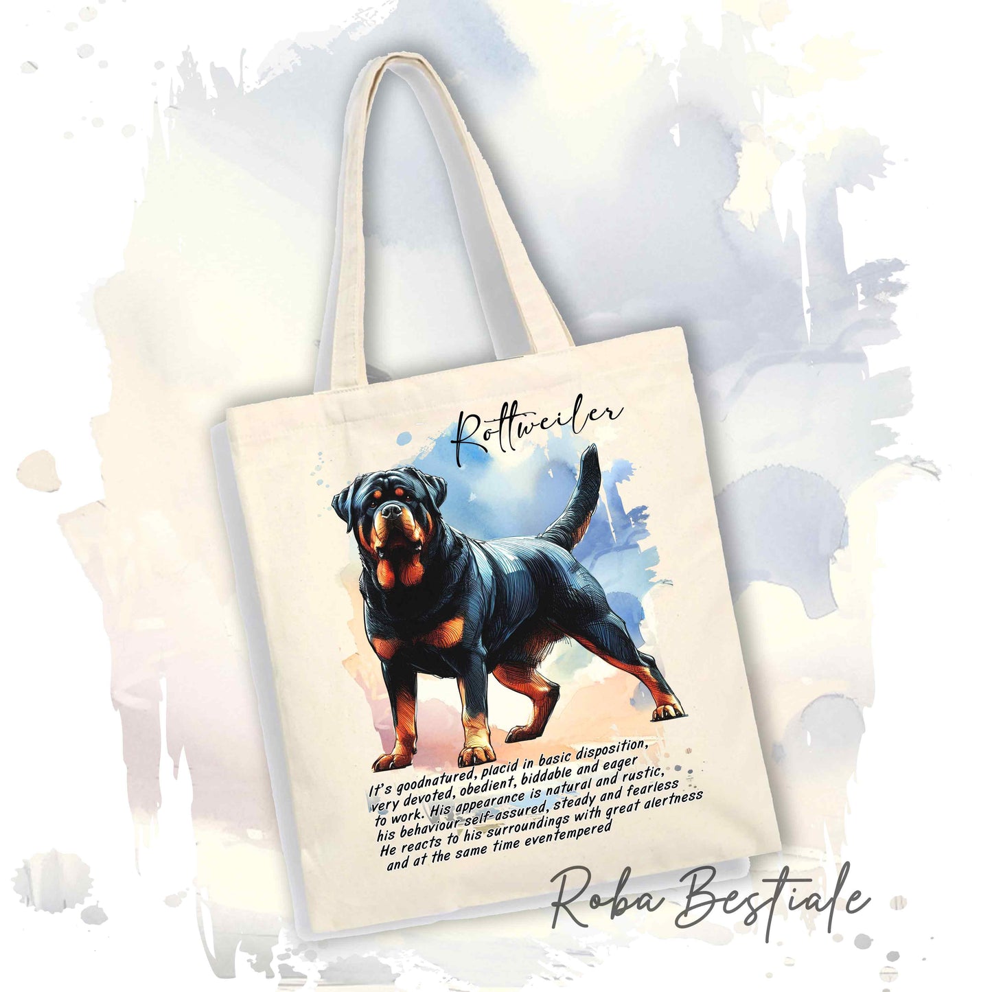 Shopper BEHAVIOR - ROTTWEILER - Standard FCI - Diversi colori disponibili, 100% Cotone