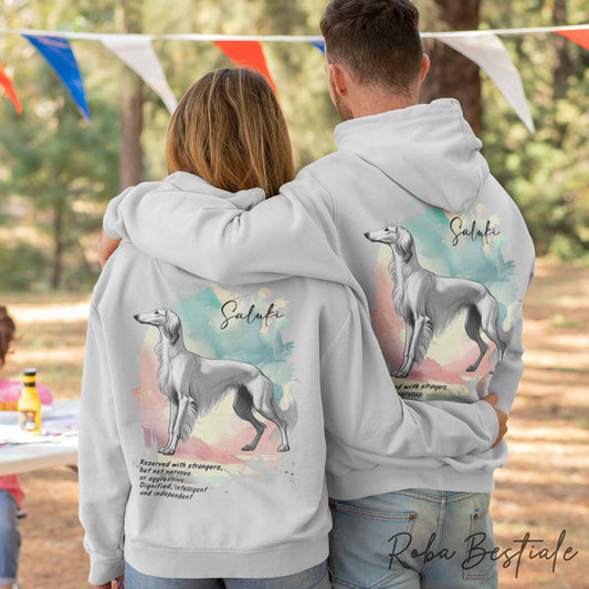 Felpa BEHAVIOR - SALUKI Bianco - Standard FCI - Unisex - Grigia - dalla XS alla 3XL