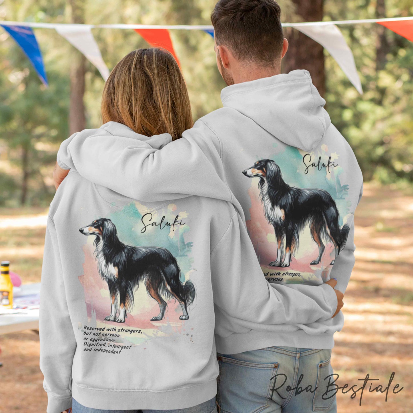 Felpa BEHAVIOR - SALUKI Black Tricolor - Standard FCI - Unisex - Grigia - dalla XS alla 3XL