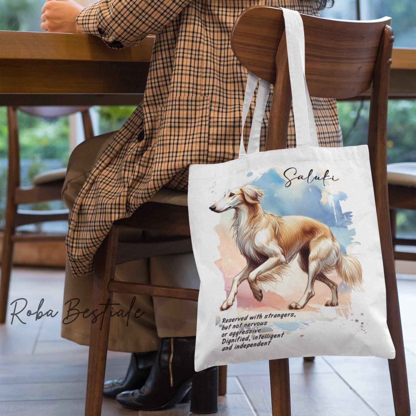 Shopper BEHAVIOR - SALUKI Crema - Standard FCI - Diversi colori disponibili, 100% Cotone