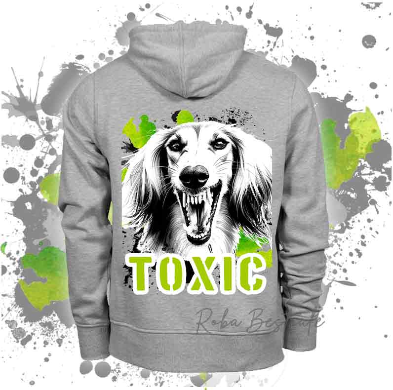 Felpa TOXIC - SALUKI - Unisex - Grigia - dalla XS alla 3XL