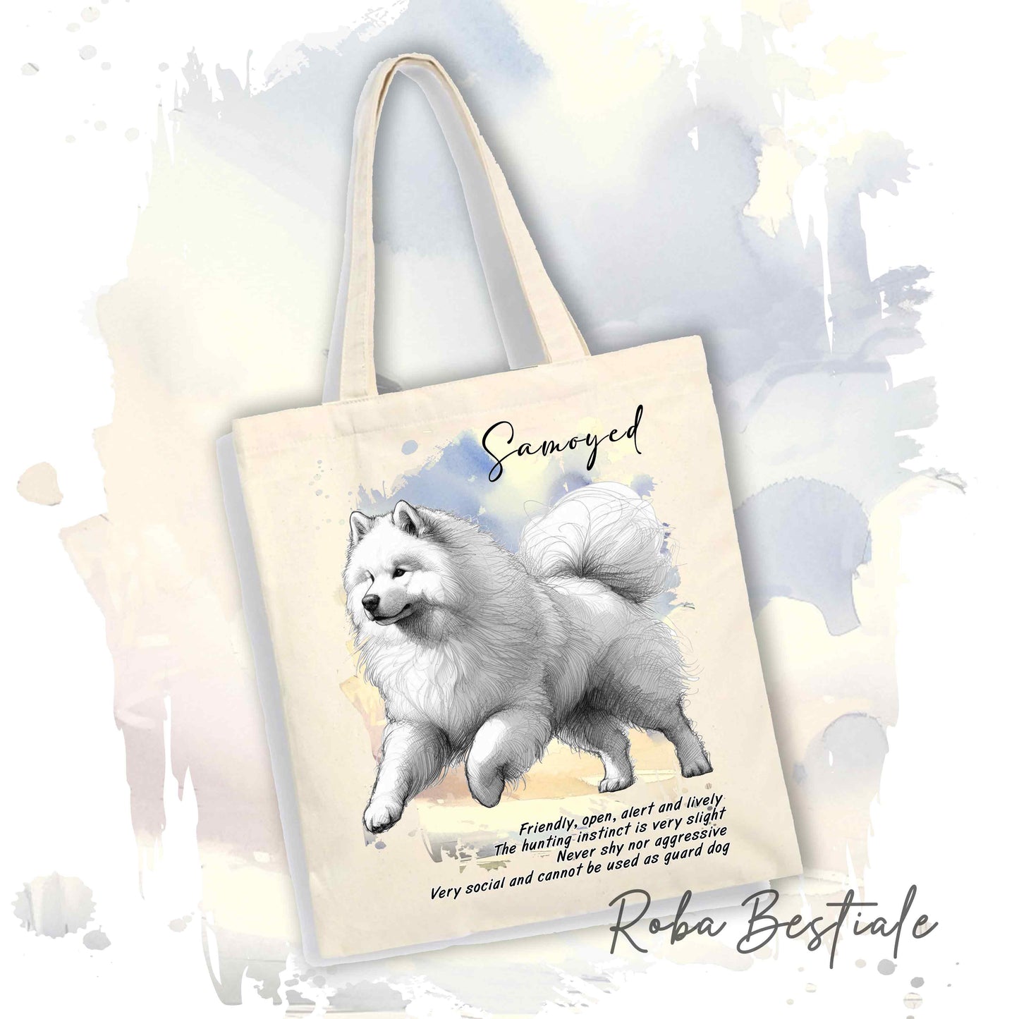 Shopper BEHAVIOR - SAMOIEDO - Standard FCI - Diversi colori disponibili, 100% Cotone