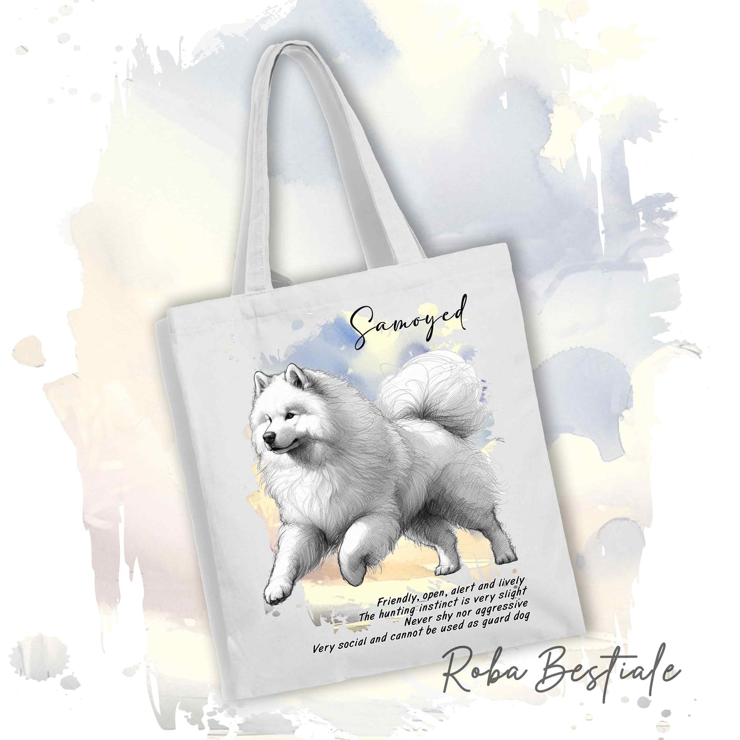 Shopper BEHAVIOR - SAMOIEDO - Standard FCI - Diversi colori disponibili, 100% Cotone