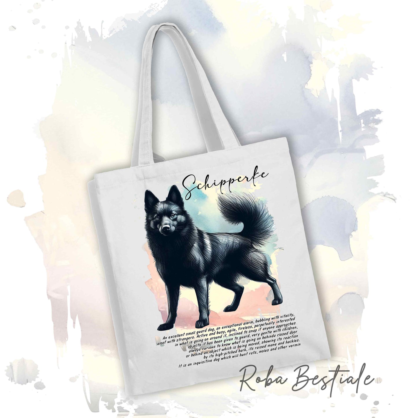 Shopper BEHAVIOR - SCHIPPERKE - Standard FCI - Diversi colori disponibili, 100% Cotone