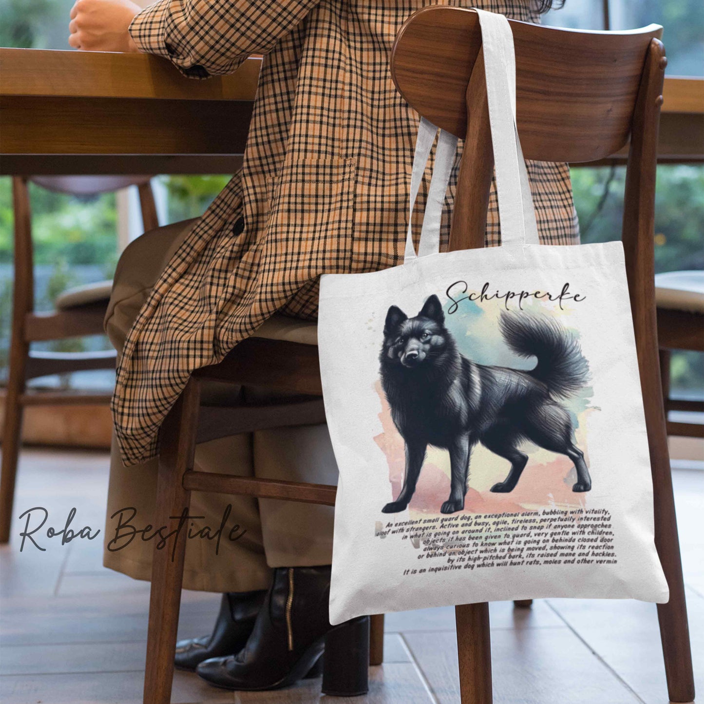 Shopper BEHAVIOR - SCHIPPERKE - Standard FCI - Diversi colori disponibili, 100% Cotone