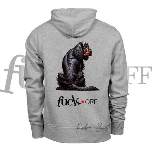 Felpa FU**K OFF - SETTER GORDON - Unisex - Nera o Grigia - dalla XS alla 3XL